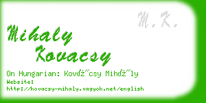 mihaly kovacsy business card